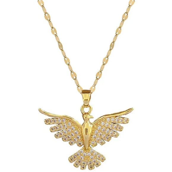 Gold Phoenix Rising Necklace - Picture 3 of 6
